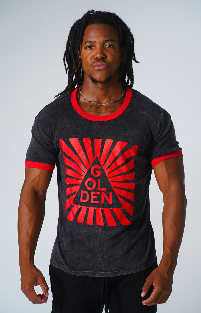 Mineral Black / Red Infinity Ringer T-Shirt