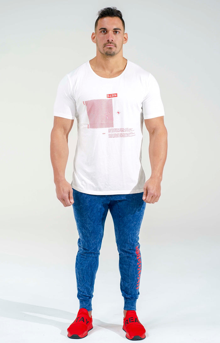 White/Red GLDN Scoop Neck T-Shirt