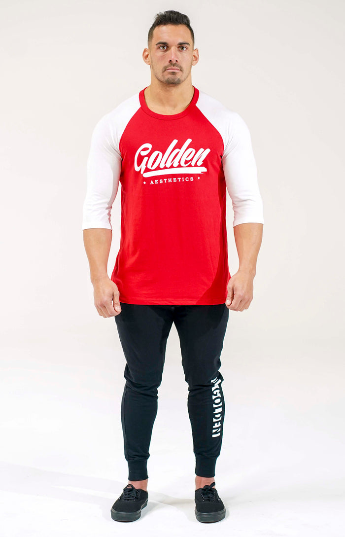 Red / White Golden  3/4 Sleeve